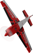 red plane down